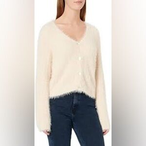 Vero Moda Cream Fuzzy Cardigan